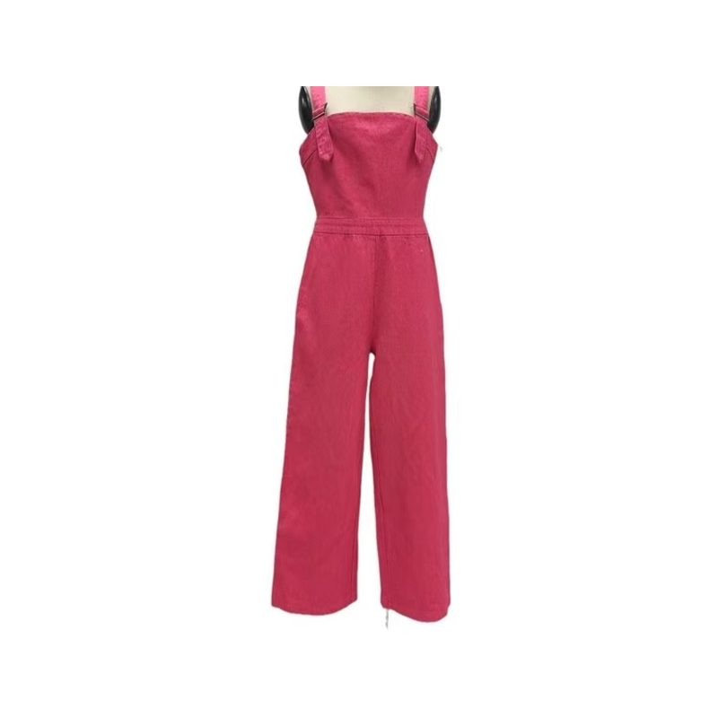 Retro Wide-Leg Denim Jumpsuit For Women 2024 Autumn New Style Whitening, Slimming And Age-Reducing Trousers Jumpsuit For Women With Suspenders
